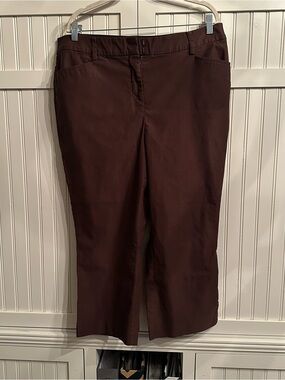 Lane Bryant Dark Brown Straight-Leg Trousers